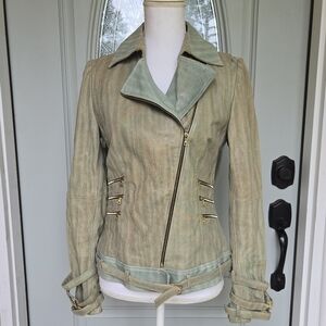 Royal Underground Leather Asymmetrical Zip Jacket